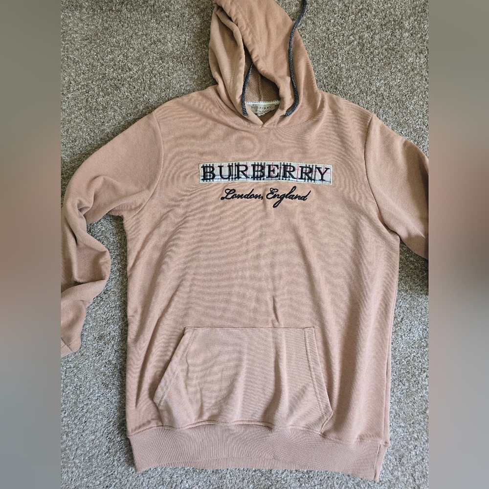 Burberry Pink Beige Logo Hoodie